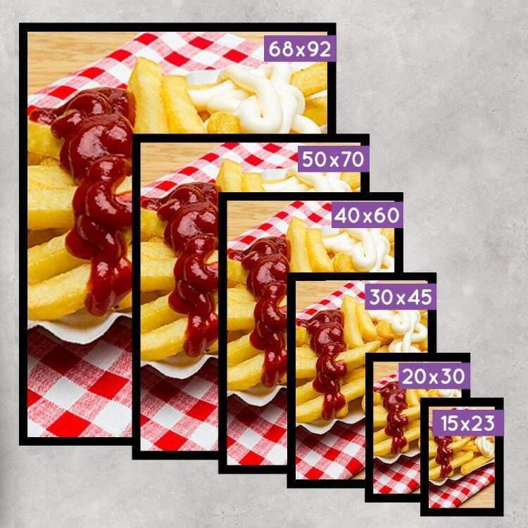 Kit 3 Quadros Decorativos Batata Frita