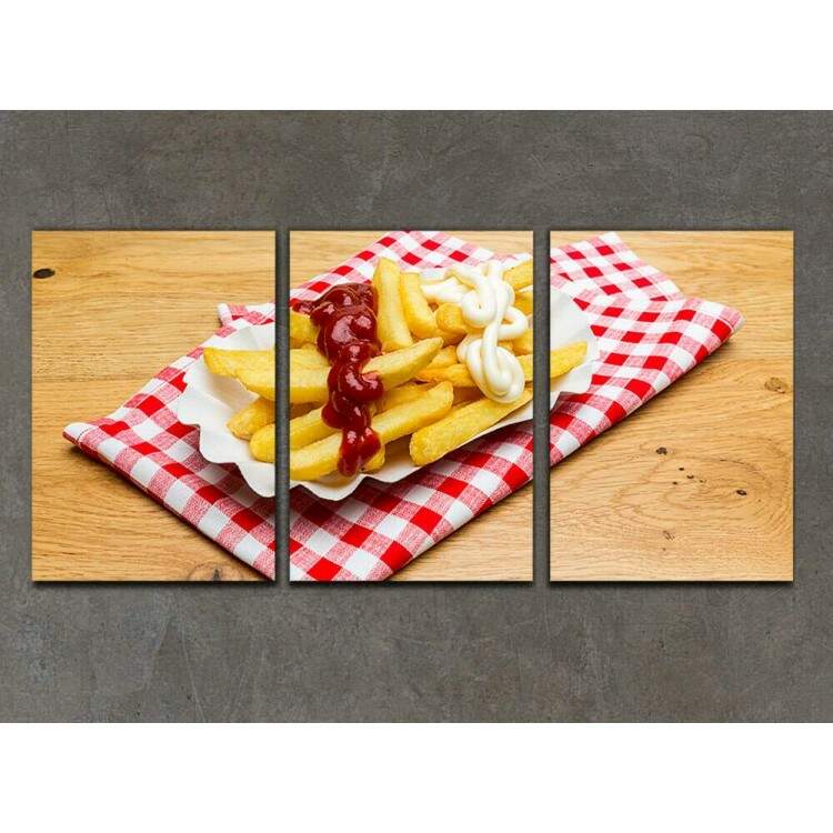 Kit 3 Quadros Decorativos Batata Frita