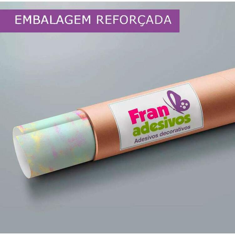 Papel de Parede Mrmore Azul Claro com Amarelo e Rosa Estilo Aquarela