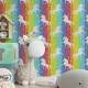 Papel de Parede Infantil Unic�rnio com Fundo Arco �ris