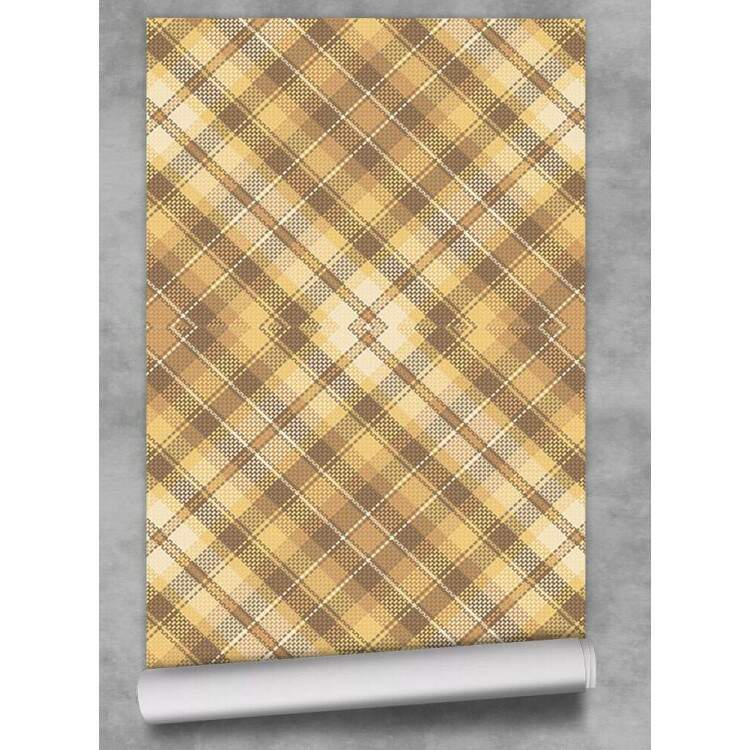 Papel de Parede Xadrez Bege e Marrom