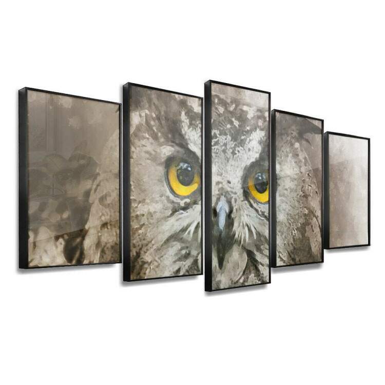 Kit 5 Quadros Decorativos Mosaico Olhos de Coruja