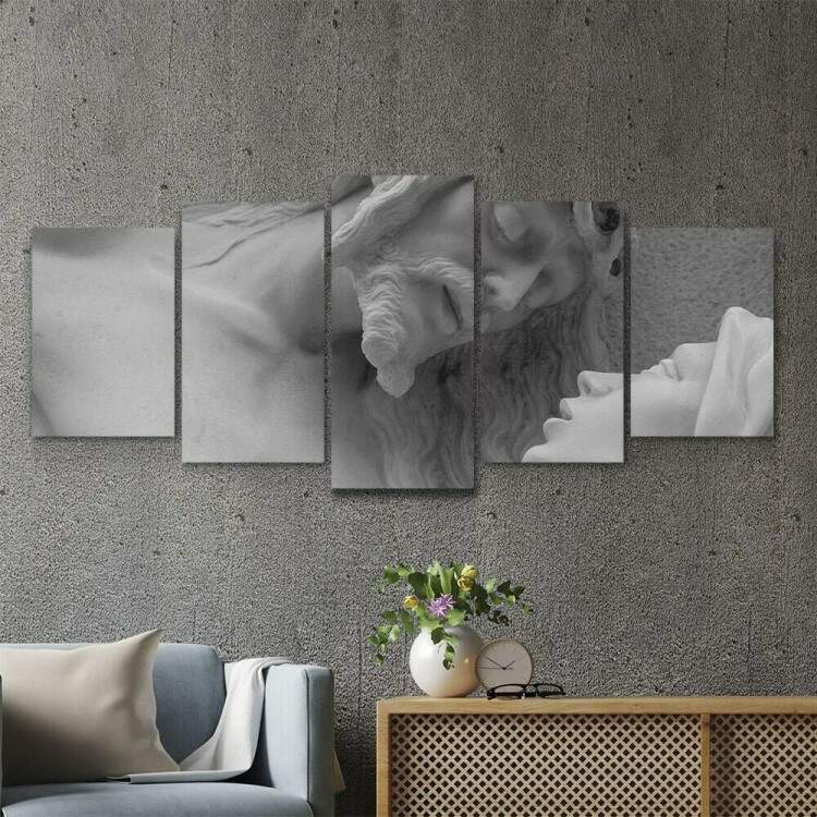 Kit 5 Quadros Decorativos Mosaico Esttuas