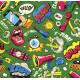 Papel de Parede Pop Art Estilo Fundo Verde