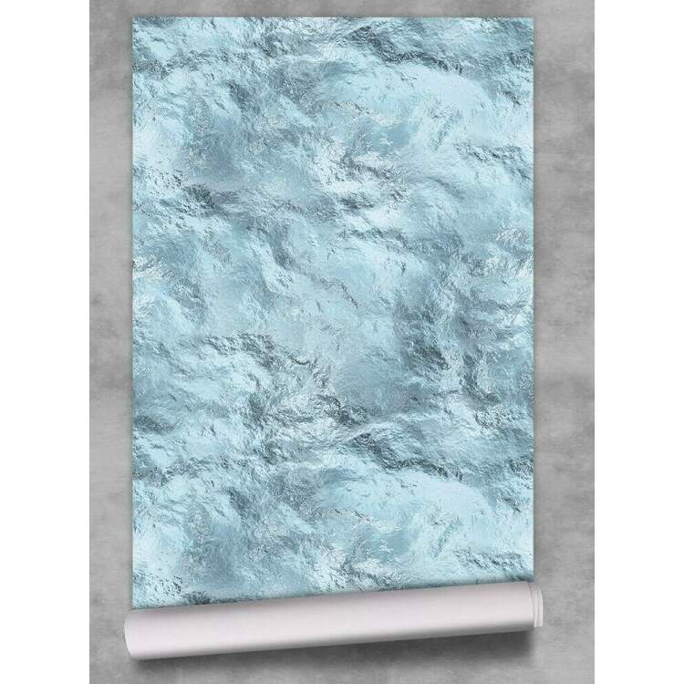 Papel de Parede Gelo Azul Claro Amarrotado