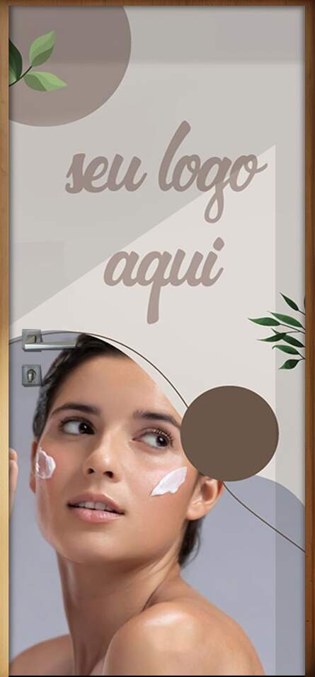 Adesivo Para Porta Esttica Fundo Minimalista Com Sua Logo Personalizada