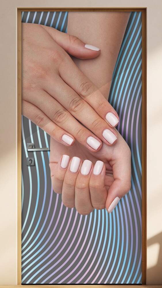 Adesivo Para Porta Manicure M�os Com Unhas Feitas