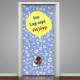 Adesivo Para Porta Pet Shop Com Sua Logo Personalizada Fundo Azul