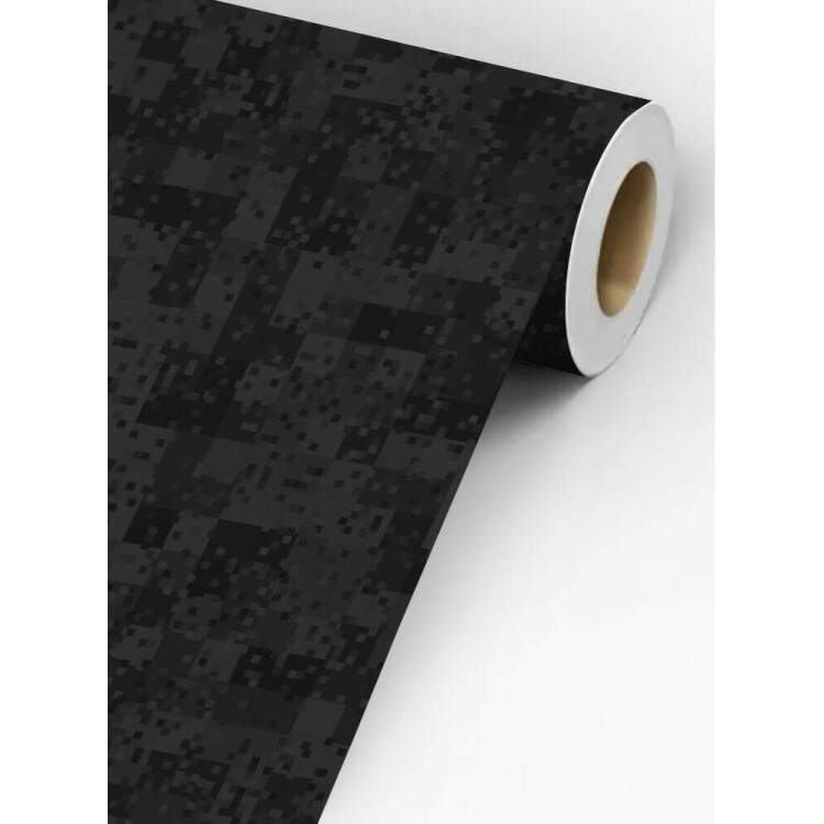 Papel de Parede Quadrados Preto e Cinza