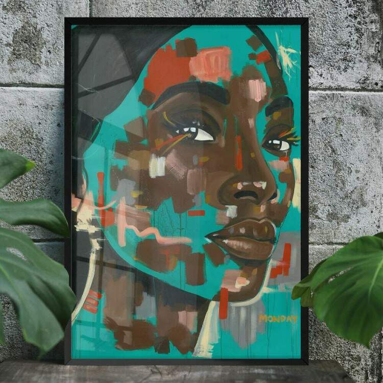 Quadro Decorativo Pintura Mulher Negra