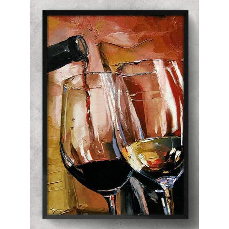 Quadro Decorativo Pintura Vinho Na Taa