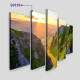 Kit 5 Quadros Decorativos Mosaico Montanhas Por do Sol