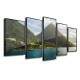 Kit 5 Quadros Decorativos Mosaico Rio e Montanhas