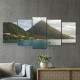Kit 5 Quadros Decorativos Mosaico Rio e Montanhas