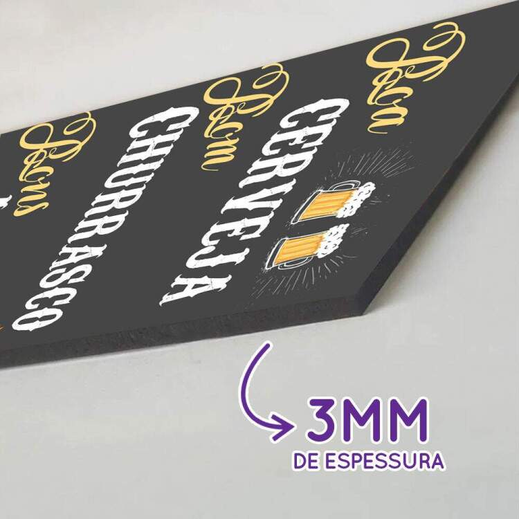 Placa Decorativa boa cerveja bom churrasco bons amigos