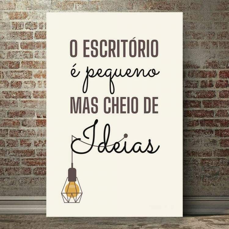 Placa Decorativa o Escritrio  Pequeno mas cheio de Idias