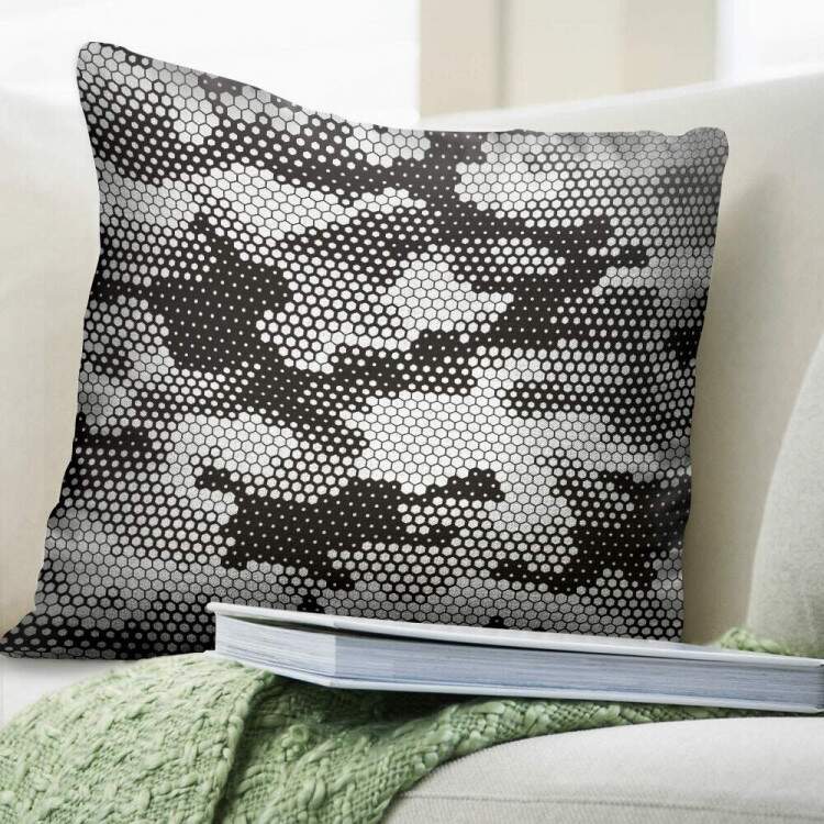 Almofada Camuflagem Preto e Branco