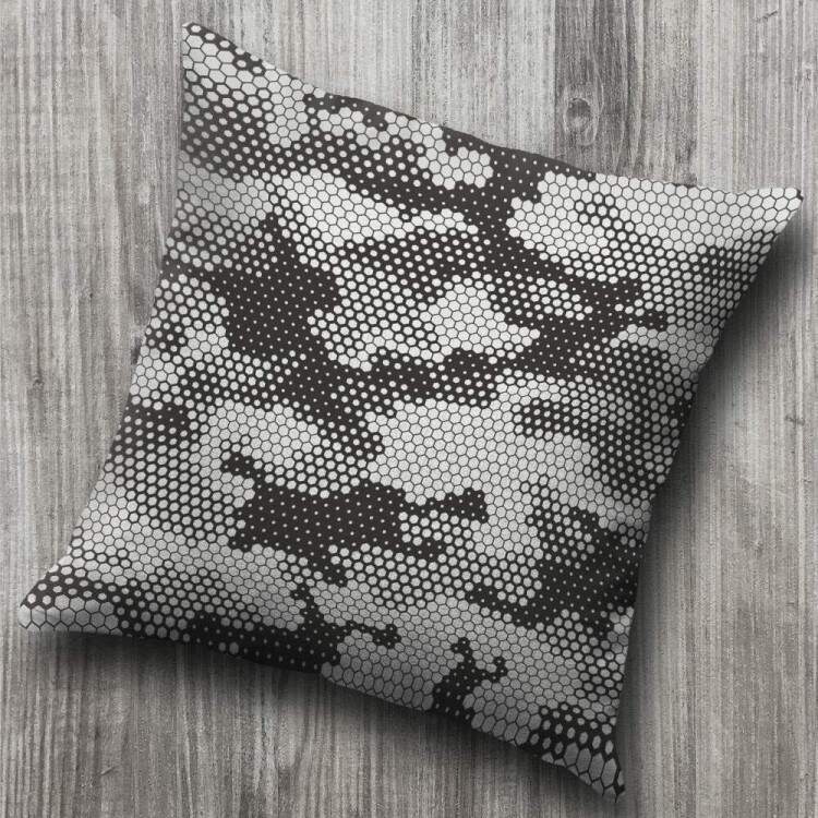 Almofada Camuflagem Preto e Branco