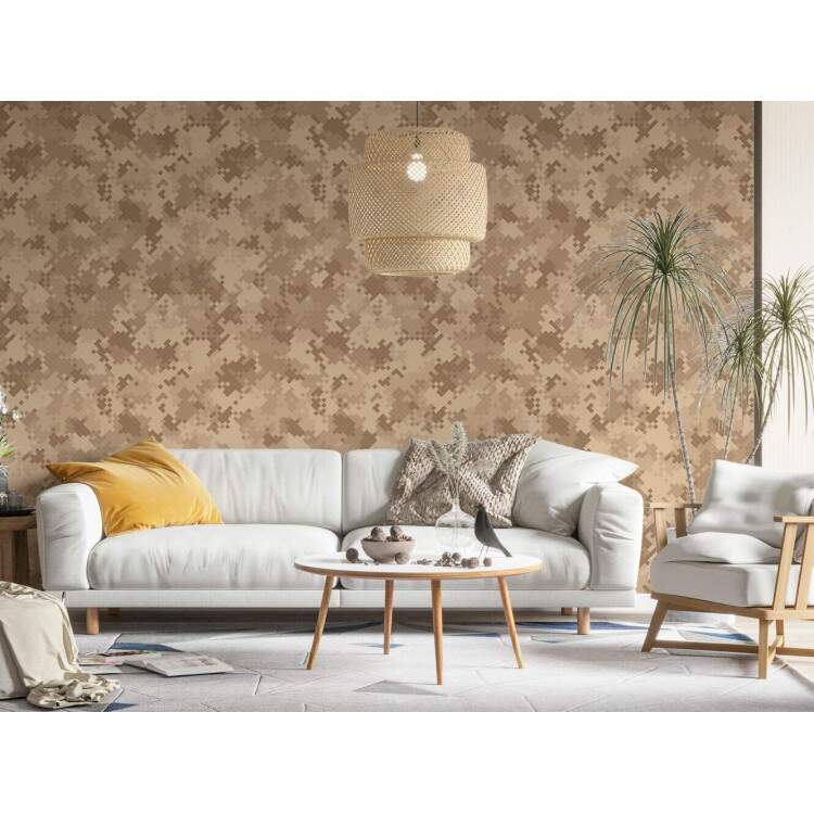 Papel de Parede Camuflagem Bege
