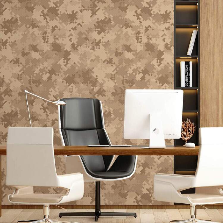 Papel de Parede Camuflagem Bege