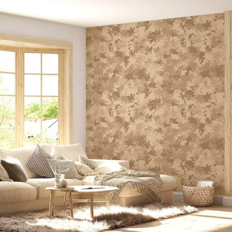 Papel de Parede Camuflagem Bege