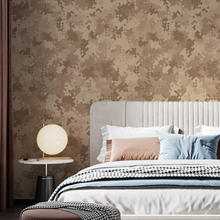 Papel de Parede Camuflagem Bege
