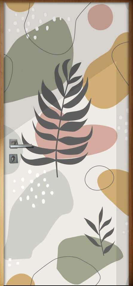 Adesivo Para Porta Floral Contemporneo Bege