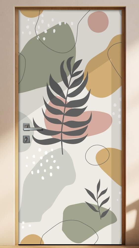 Adesivo Para Porta Floral Contempor�neo Bege