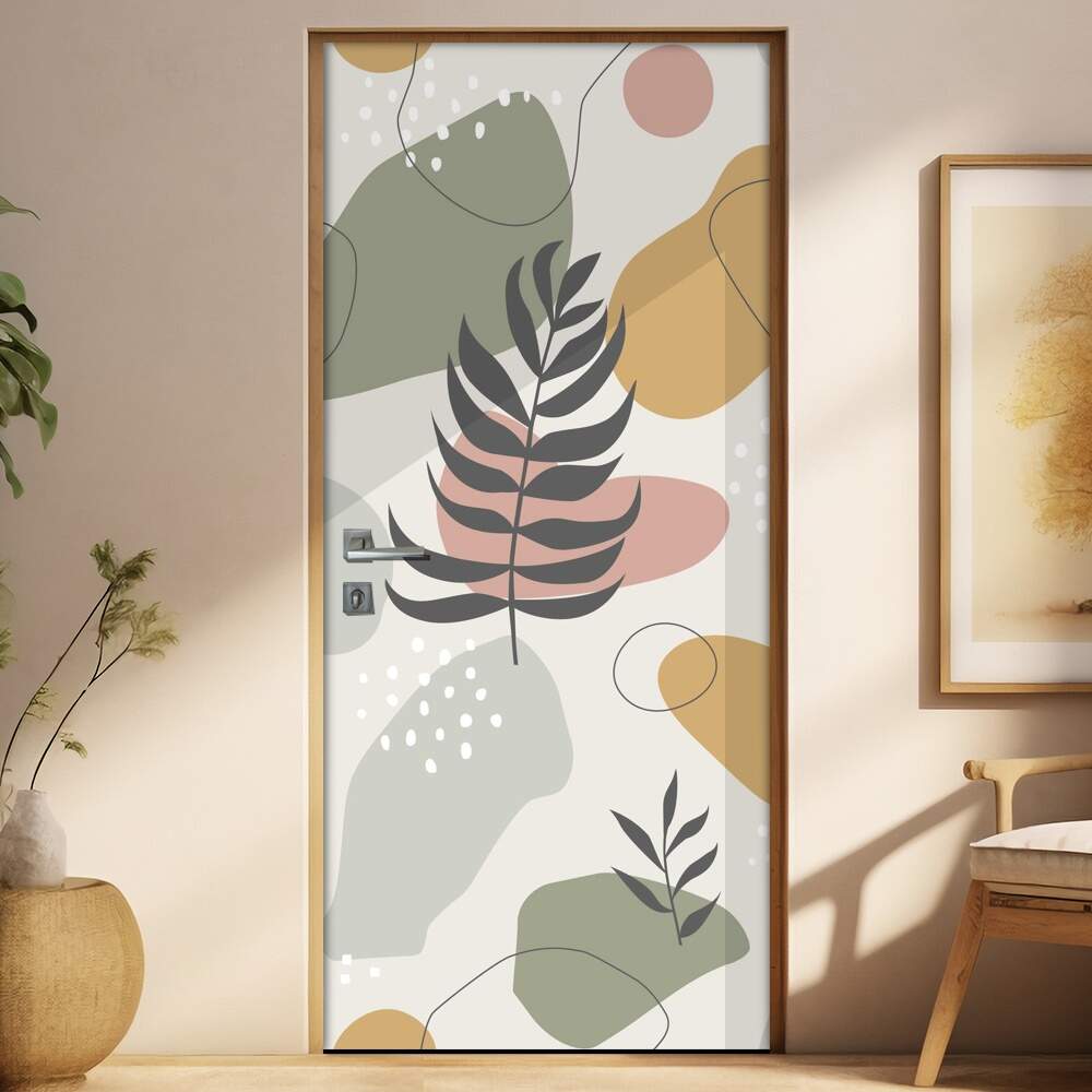 Adesivo Para Porta Floral Contemporneo Bege