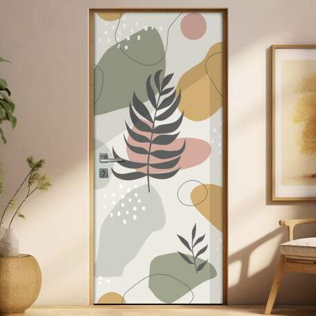 Adesivo Para Porta Floral Contemporneo Bege