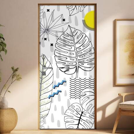 Adesivo Para Porta Floral Rabiscos