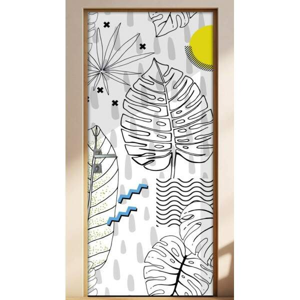 Adesivo Para Porta Floral Rabiscos