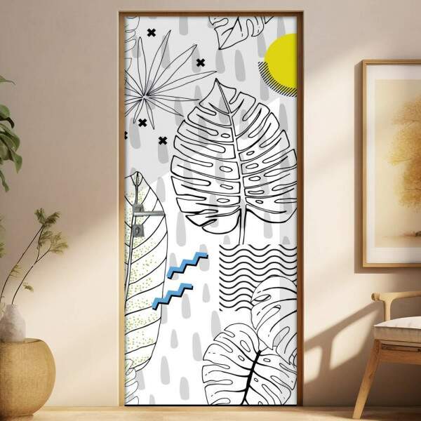Adesivo Para Porta Floral Rabiscos