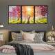 Kit 3 Quadros Decorativos Pintura �rvore e Por do Sol