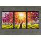 Kit 3 Quadros Decorativos Pintura �rvore e Por do Sol