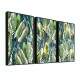 Kit 3 Quadros Decorativos Desenho Folhas Tropicais