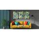 Kit 3 Quadros Decorativos Desenho Folhas Tropicais