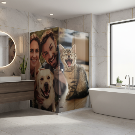 Adesivo para Box de Banheiro Com Imagem ou Foto Personalizada MP