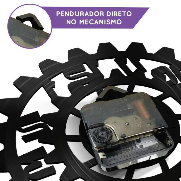 Relgio Decorativo de Disco de Vinil Engrenagem Numrica