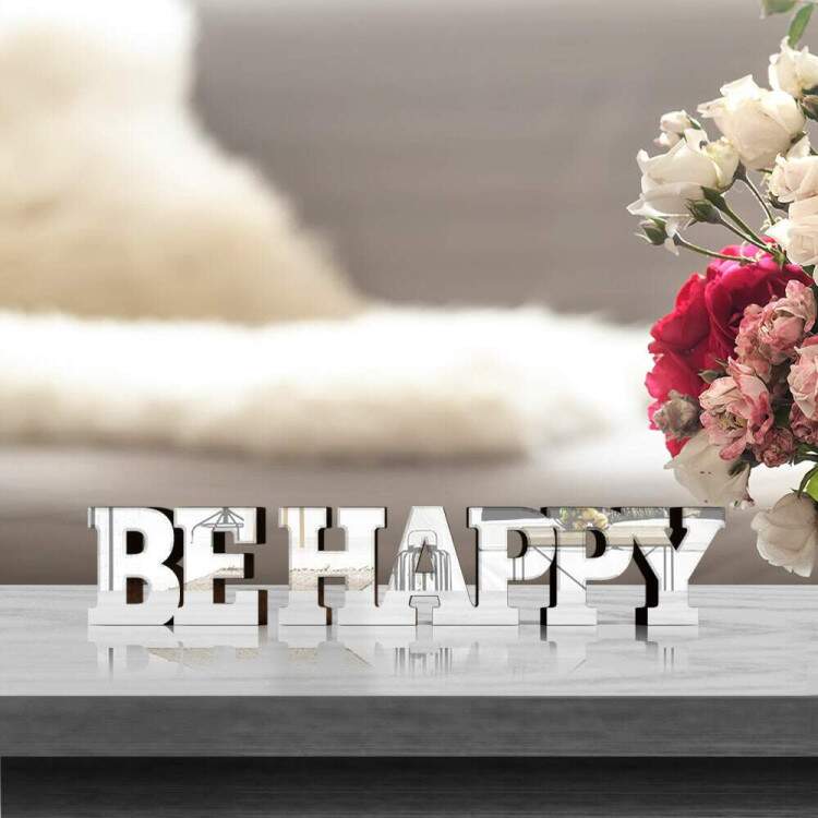 Palavra Decorativa MDF Be Happy