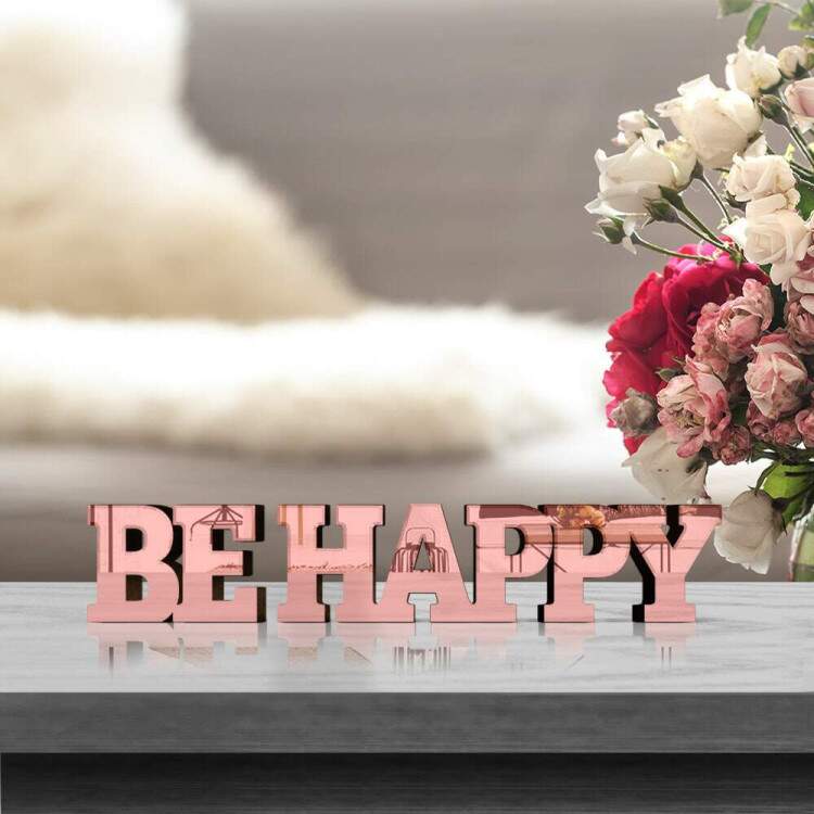 Palavra Decorativa MDF Be Happy