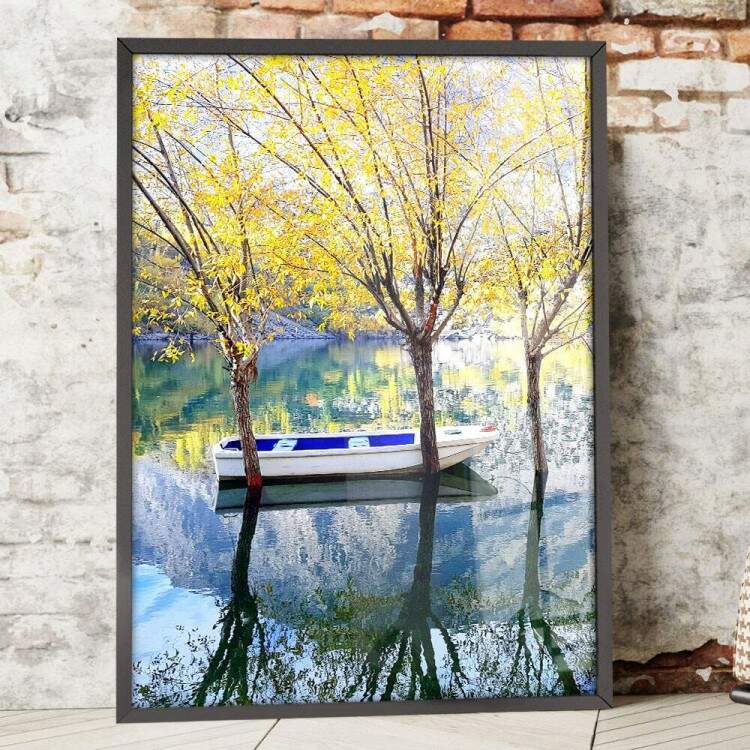 Quadro Decorativo Canoa No Lago