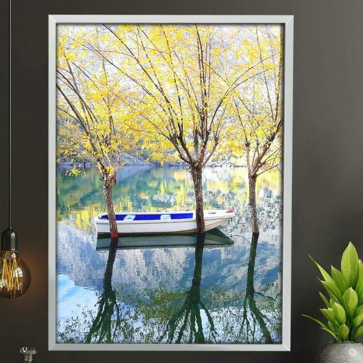 Quadro Decorativo Canoa No Lago