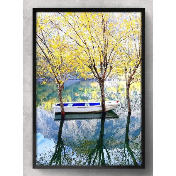 Quadro Decorativo Canoa No Lago