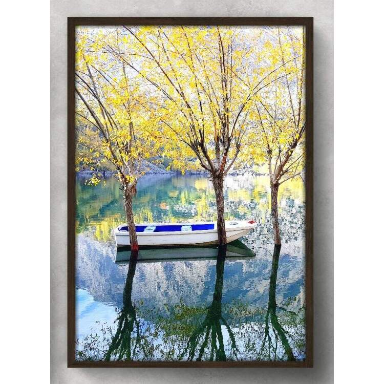 Quadro Decorativo Canoa No Lago