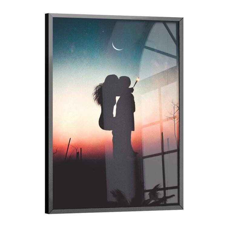 Quadro Decorativo Casal Se Beijando