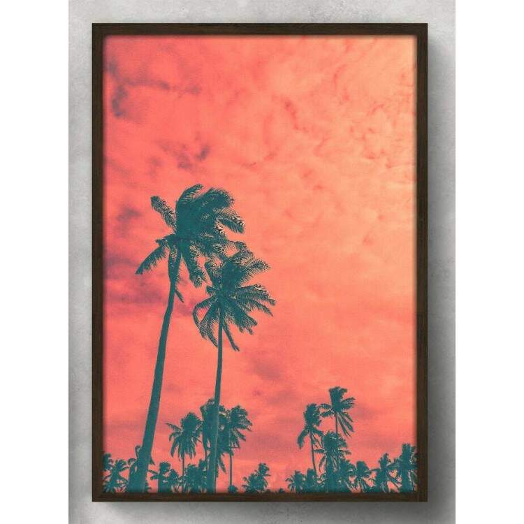 Quadro Decorativo Coqueiro no Por o Sol