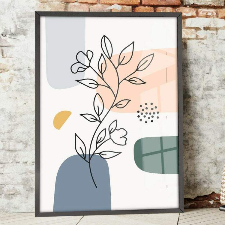 Quadro Decorativo Floral Minimalista