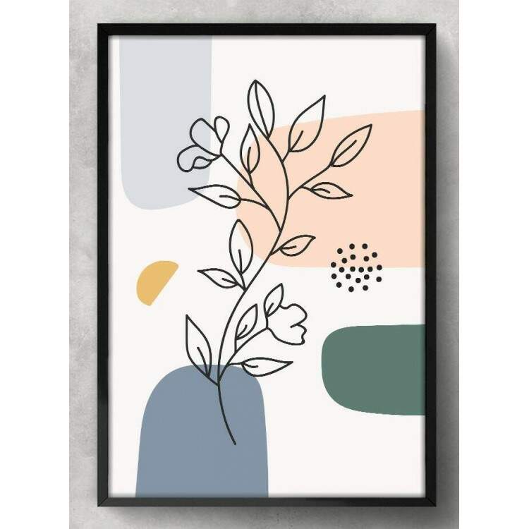 Quadro Decorativo Floral Minimalista