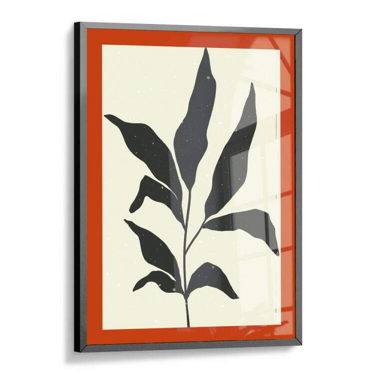 Quadro Decorativo Floral com Borda Vermelha